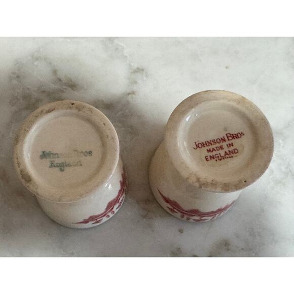 Vintage Johnson Brothers "Old Britain Castles" Pink Single Egg Cups - Set of 2 - Picture 6 of 7